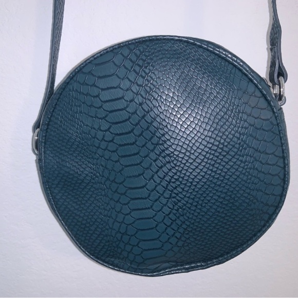 Banana Republic Faux Alligator Crossbody Dark Teal Bag - Picture 7 of 15